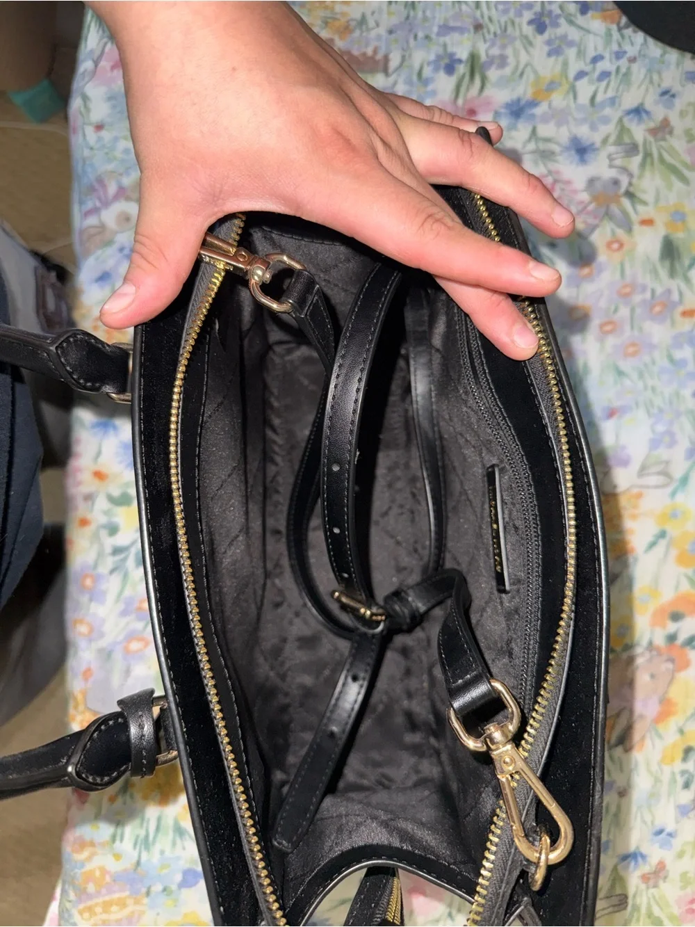 Michael Kors Black Saffiano Satchel with Gold Hardware